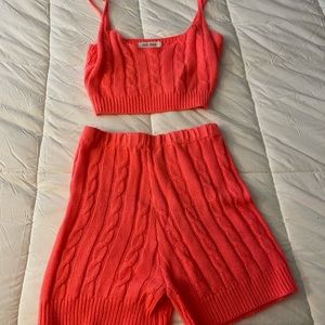 Two piece crop top short set